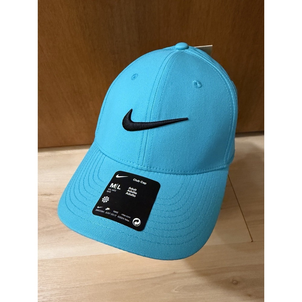 Nike Dri-FIT Club Cap Adult Unisex Swoosh Hat M/L Teal Blue NWT Hat